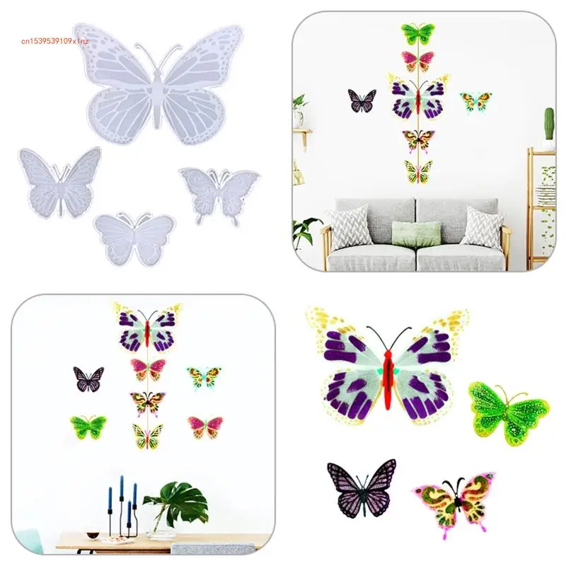 Moldes epoxi para colgar en pared mariposa, llavero artesanal, decoración pared, posavasos mariposa para colgante