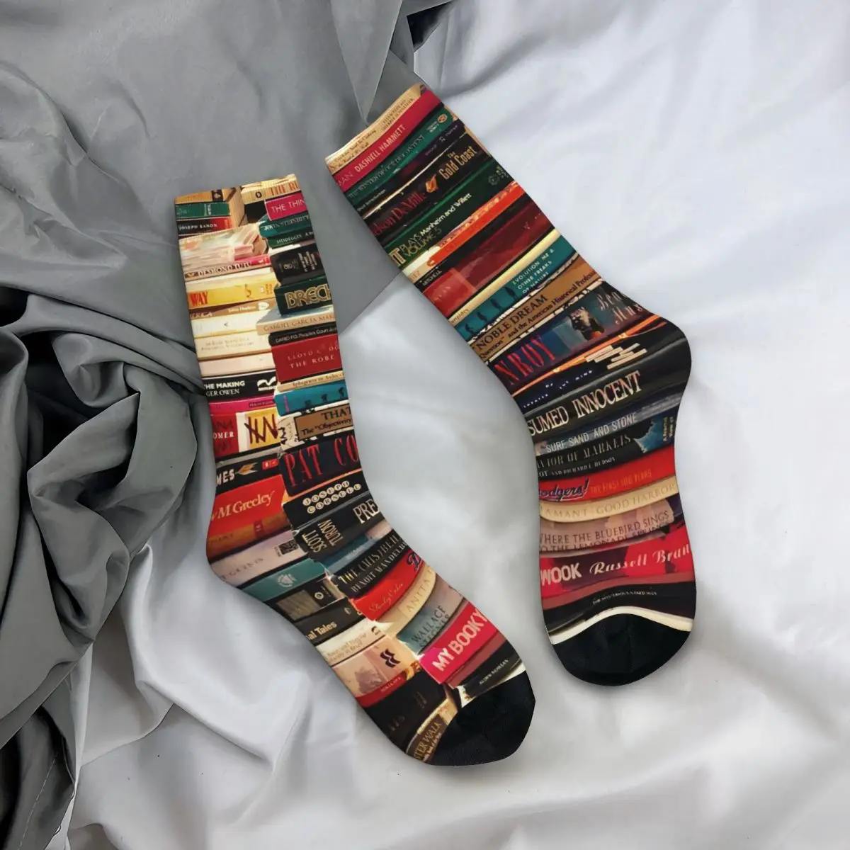 The Library Socks Books Print Kawaii Stockings Female Comfortable Cycling Socks Autumn Printed Anti Slip Socks