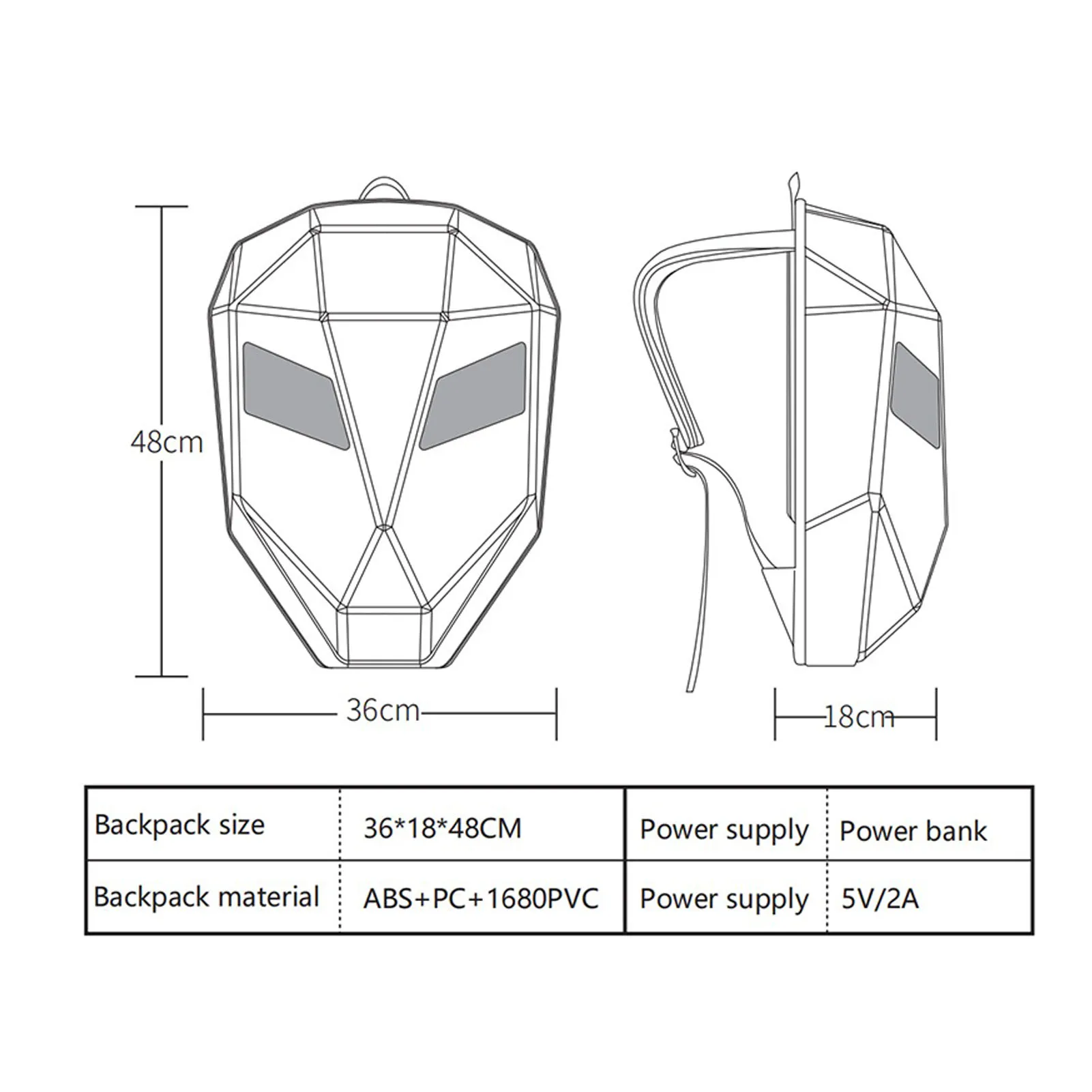 Motorcycle Backpack APP Control 3D Hard Shell Full Color Display LED Backpack Large Capacity Programmable Screen for Riding