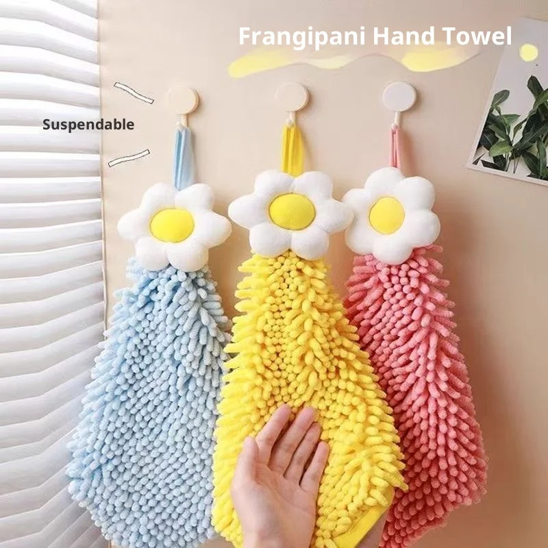 

Kitchen Hand Towel Thick Chenille Absorbent Non-Shedding Hanging Towel Water Absorption Ball Home Use Dishcloth