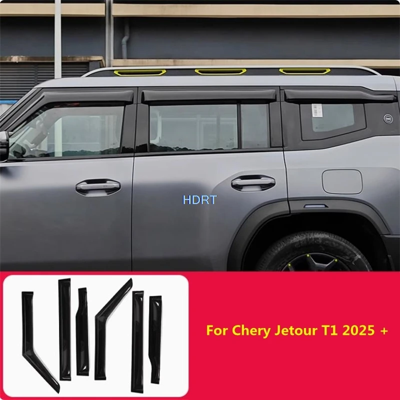 Car Styling Window Visor Deflector Cover For Chery Jetour T1 2025 + Awning Shelter Weather Shield Rear View Mirror Rain Eyebrow