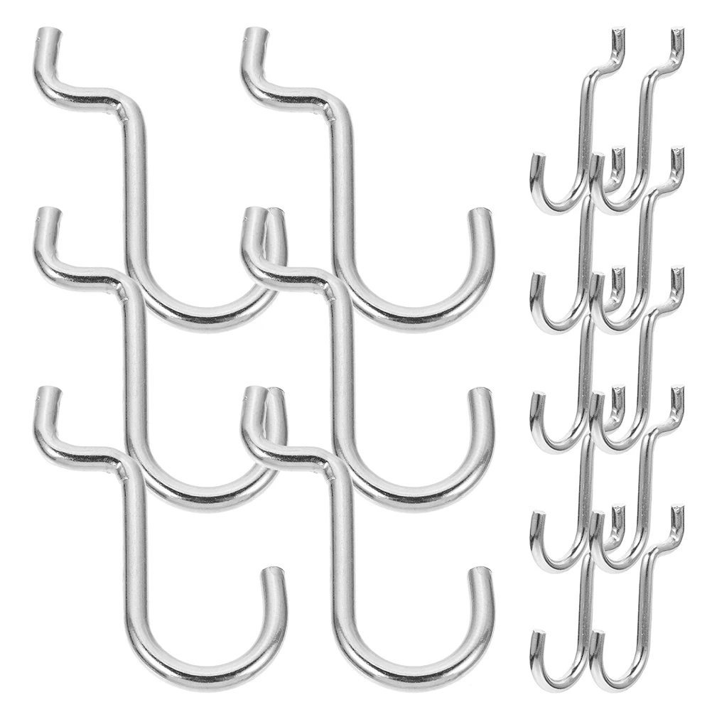 

24pcs Heavy Duty Iron Hooks for Pegboard Wall Organization Tools Accessories Garage Workshop Metal JHooks