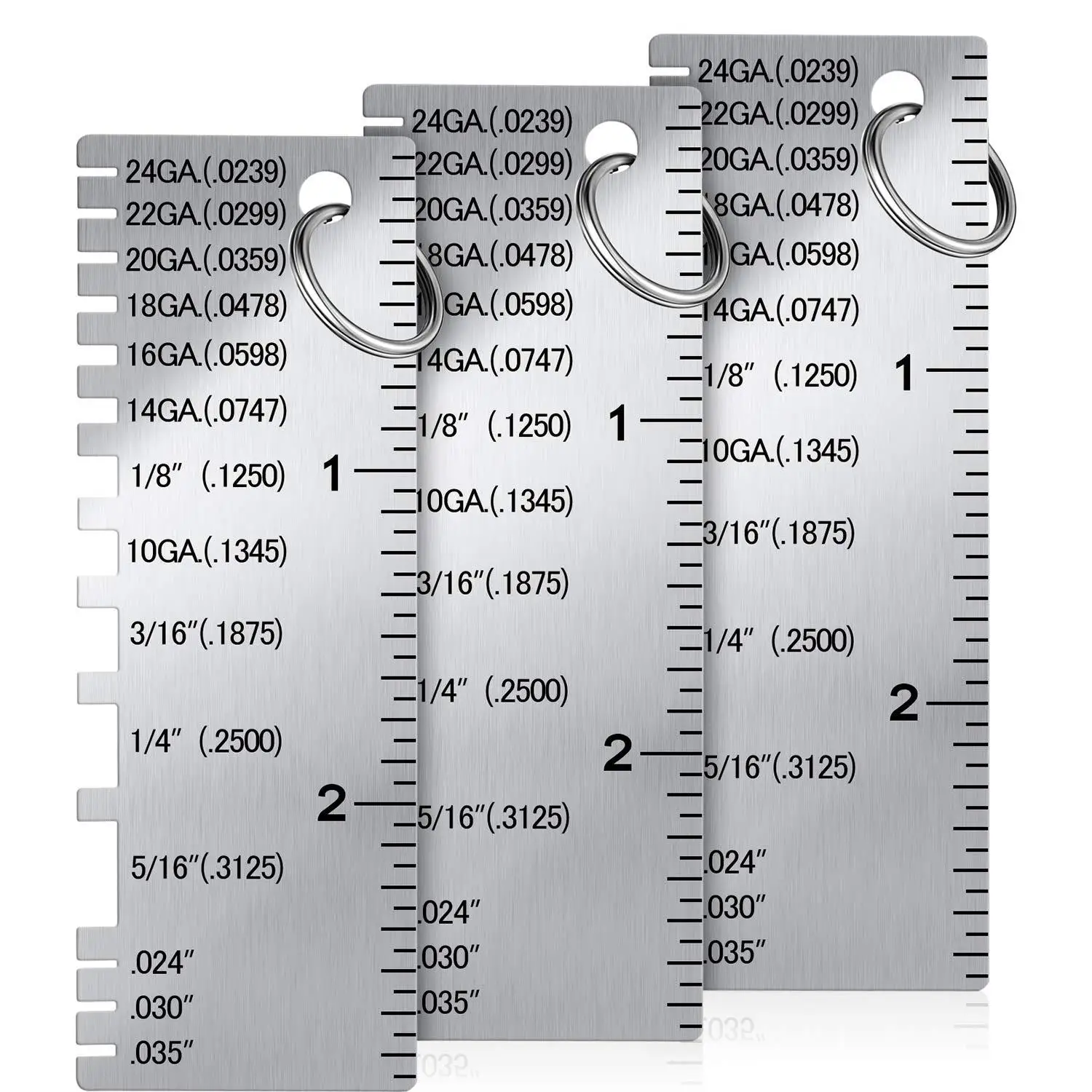 0-36 Round AWG SWG Wire Gauge Thickness Ruler Gauge Diameter Stainless Steel Measurer Tool