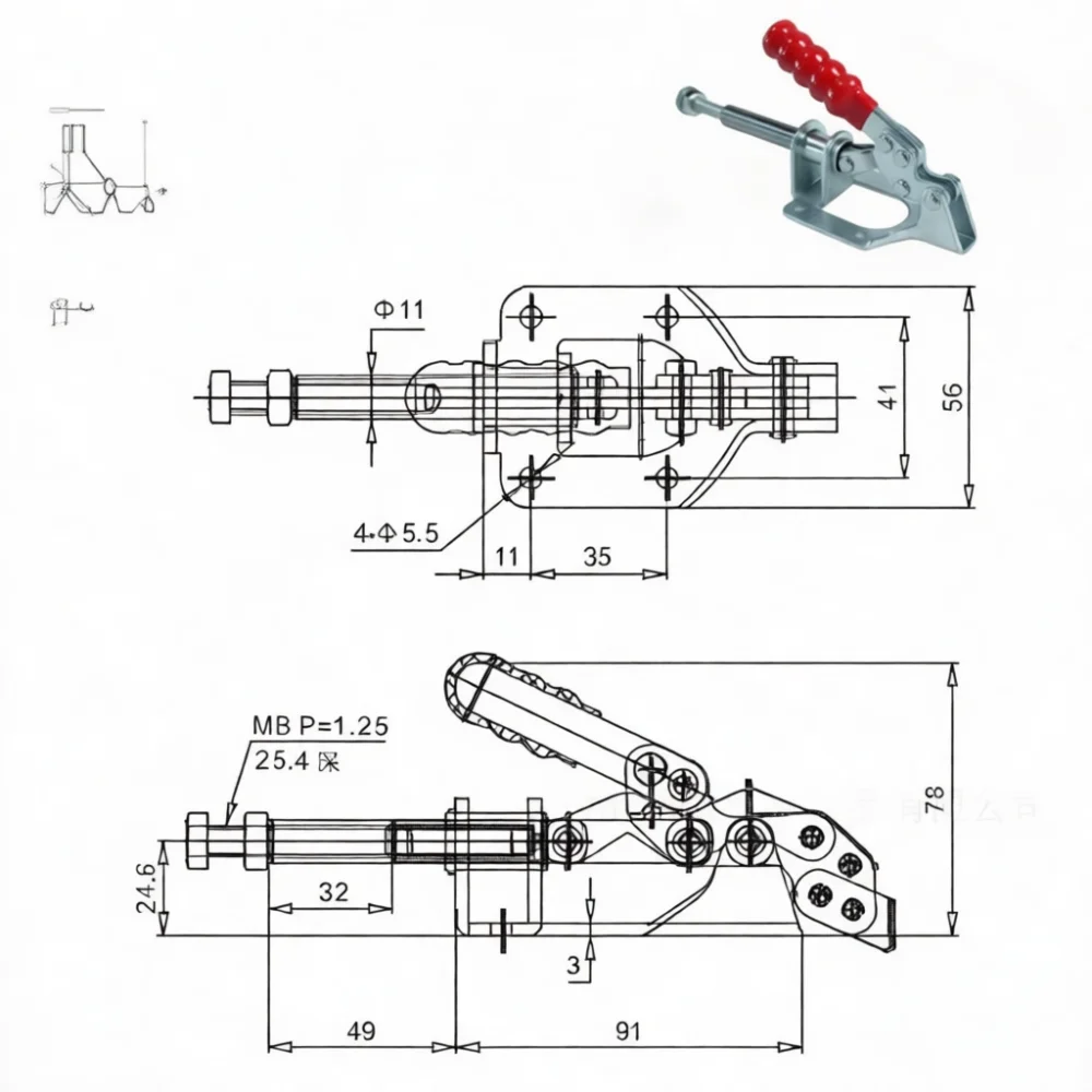 Manual Push Pull Toggle Clamp For Industrial Welding Jig GH301A Quick Release Positioning Clamping Workholding Hand Hardware