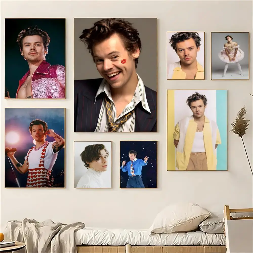 Singer H-Harry Styles Poster Self-adhesive Living Room Bedroom Party Bar Decor Moisture-proof Fade-resistant HD