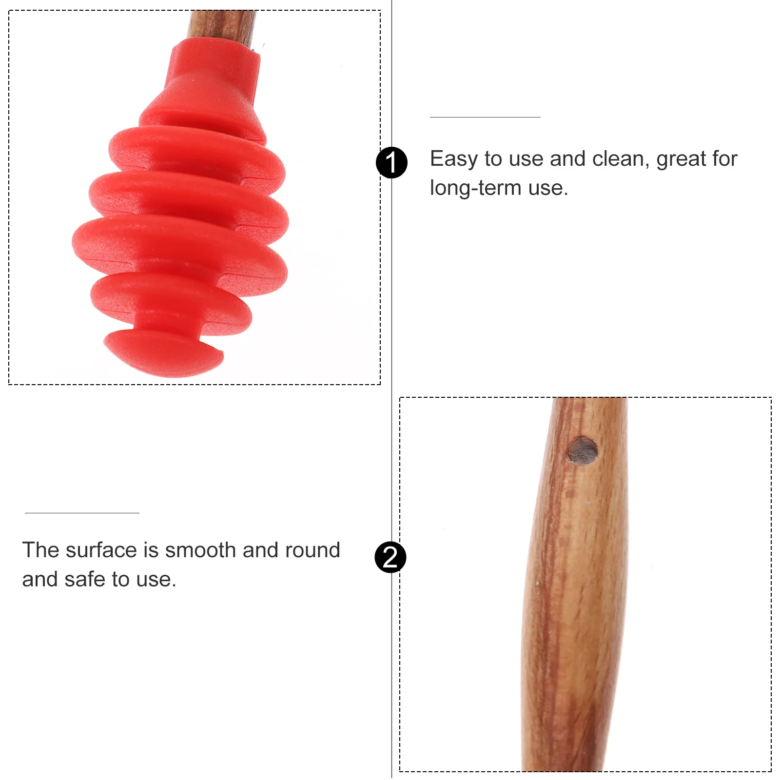 

5pcs Silicone Honey Dipper Non-Stick Stirrer For Honey Syrup Jar Container Ideal Kitchen Gadgets Baking Cooking Tool Syrup
