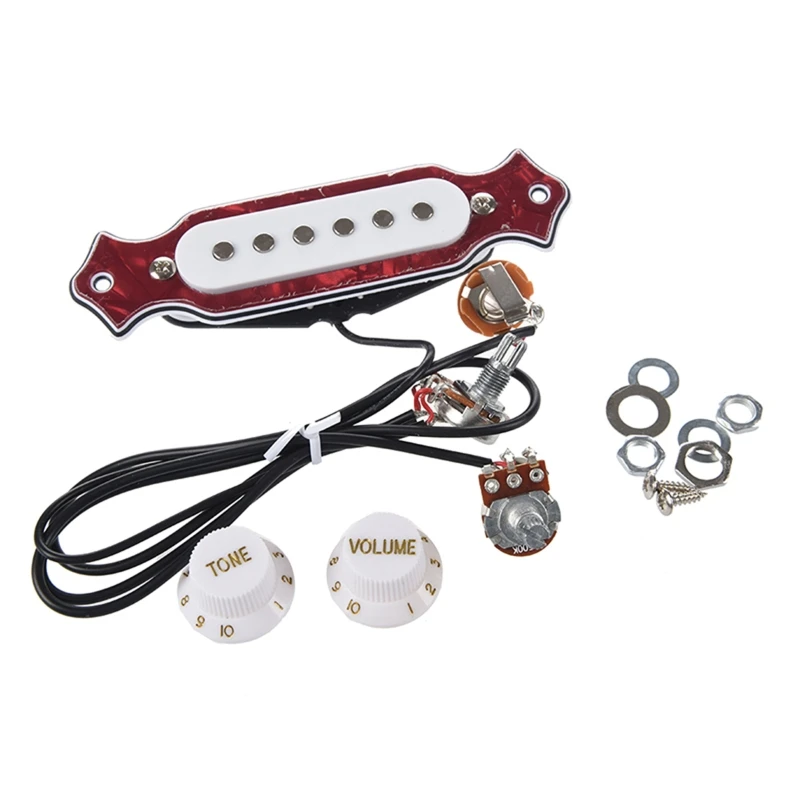 

Prewired 6-String Guitar Soundhole Pickup with Volume& Tone for Cigar Box Guitar TOP quality