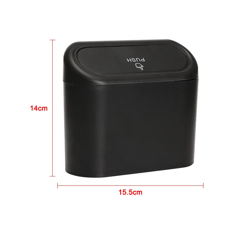 Car Trash Bin Hanging Vehicle Garbage Dust Case Storage Box Plastic Pressing Square Trash Can Type Auto Car Interior Accessories