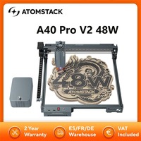 ATOMSTACK A40 Pro V2 48W Laser Engraver, with Auto Air Assist, 500mm/s Speed, 0.01mm Precision, 0.08x0.1mm Laser Spot, 395*385mm