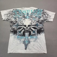 Xzavier Retro Punk Cotton T-Shirt 2000s Vintage Graphic Print Oversized Streetwear Men's Soft Round Neck Short Sleeve Top