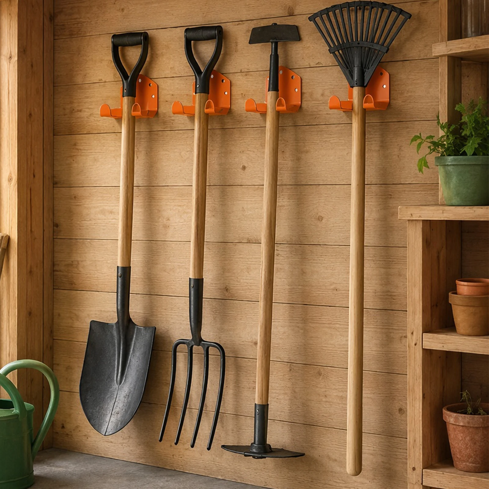 Heavy Duty Metal Tool Hanger Wall Mount Bracket Garage Storage Hook for Lawn Mower Blower Garden Tools