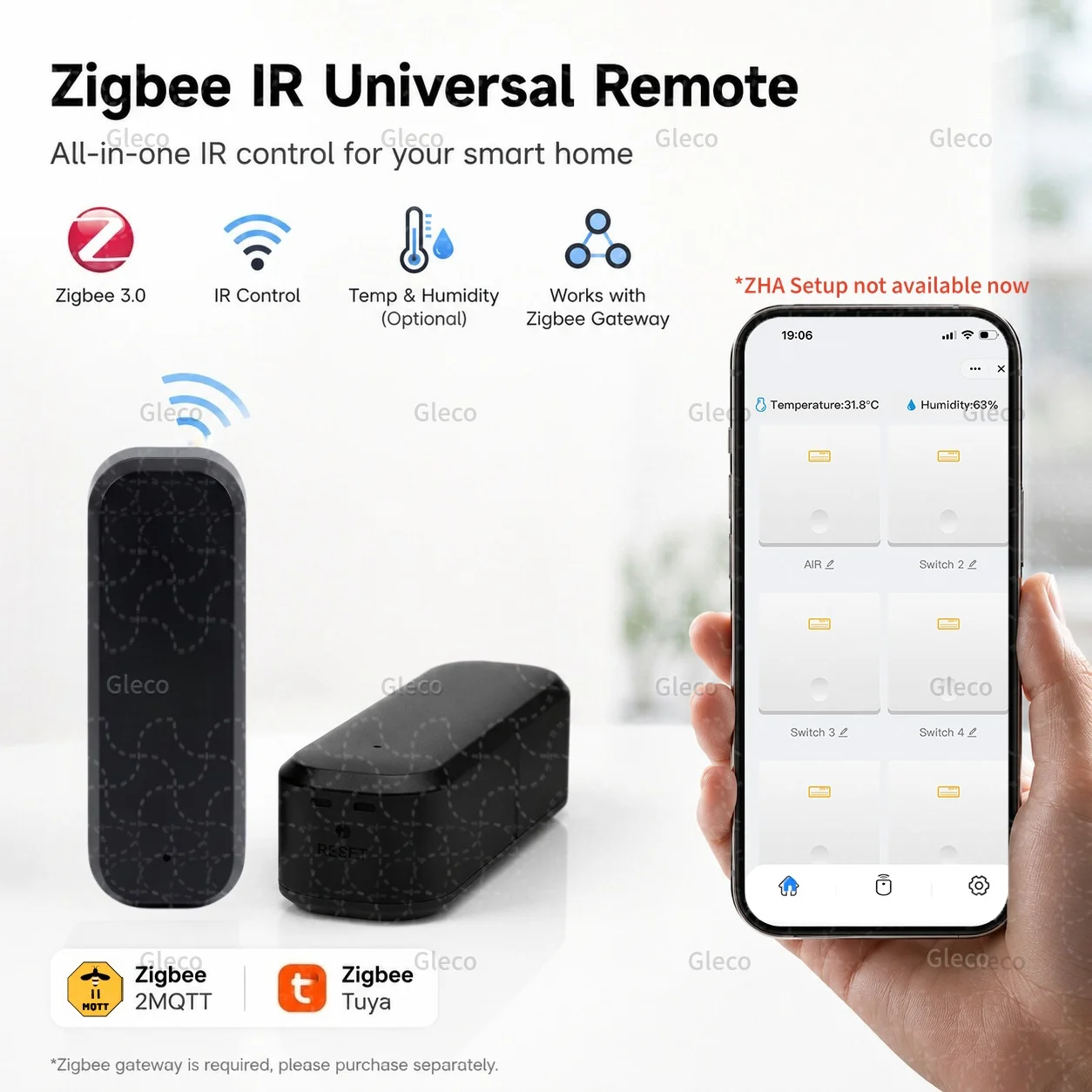 

Zigbee Smart IR Remote Control Smart Home Infrared Universal Remote Blaster Work with Google Assistant Alexa Smart Life TUYA Z2M