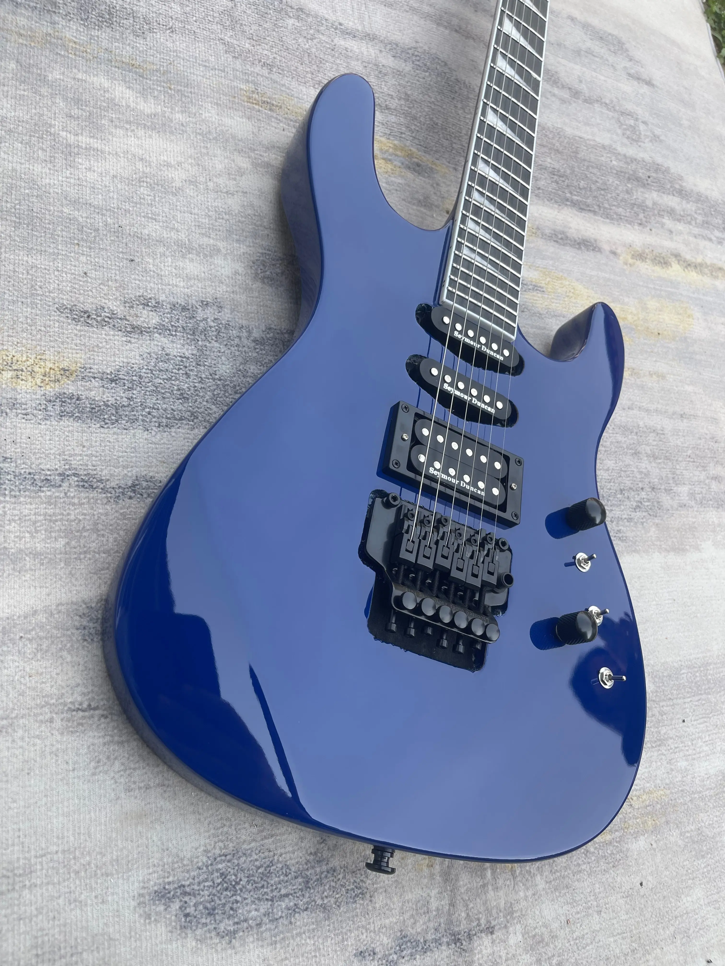 Gloss Royal Blue 6 String Solid Body Electric Guitar SSSHH Mixed Pickups Double Lock Tremolo Shred Metal Stage Free Shipping
