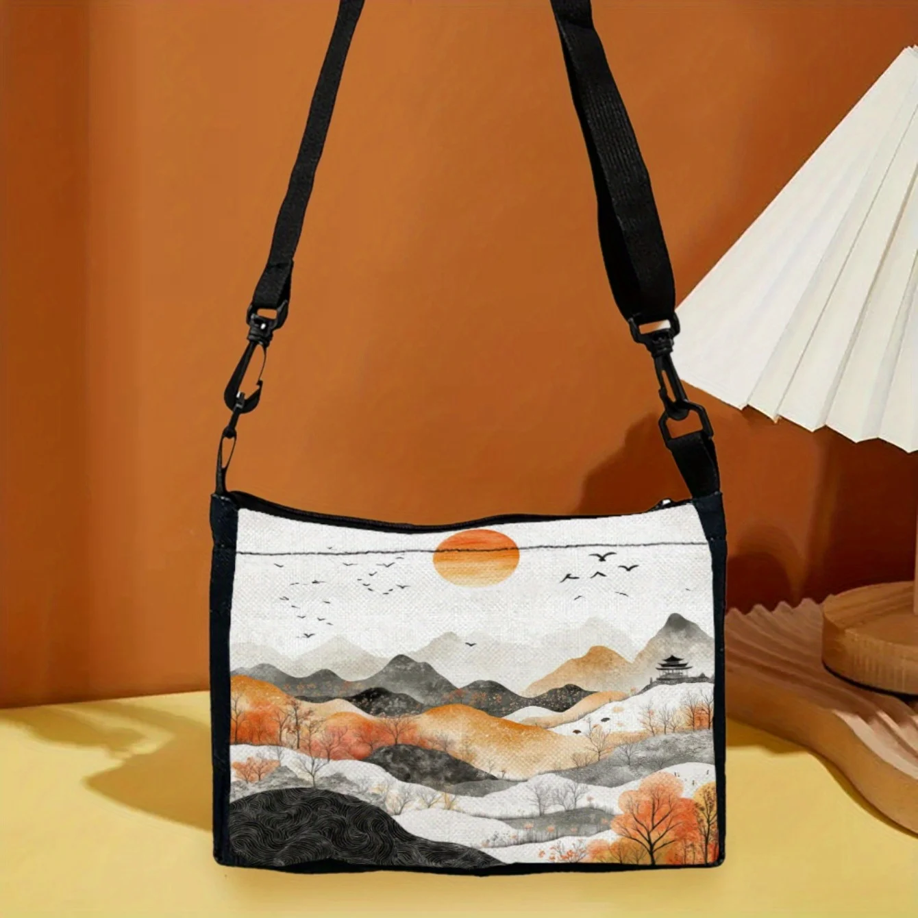 

Boho Landscape Painting Prints Fashionable and Unique Shoulder Bag Design Brings A Spring-like Fresh Atmosphere, Crossbody Bag