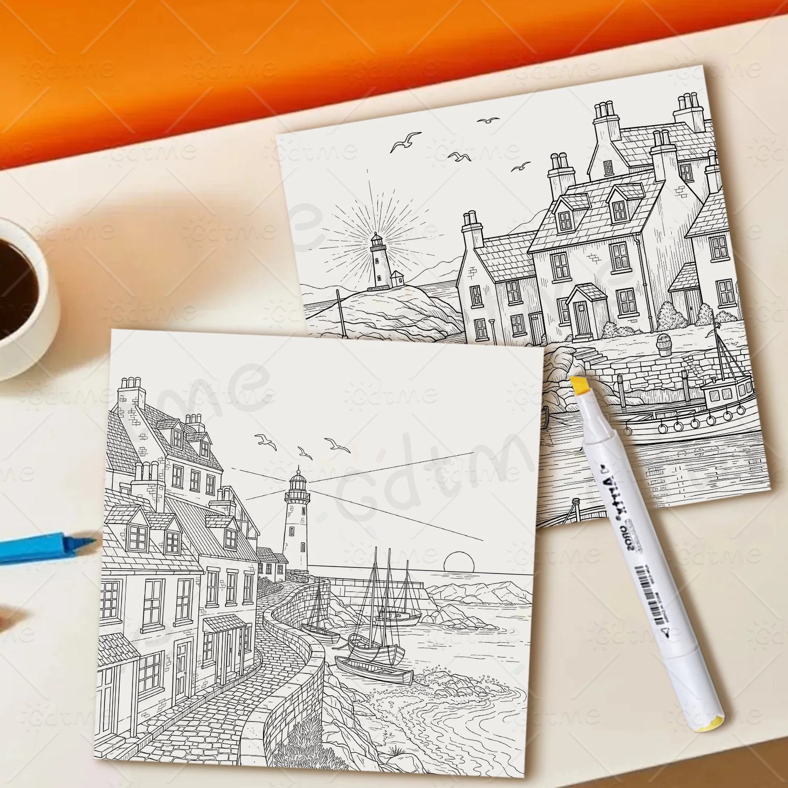 Strandhütten Malbuch für Erwachsene – Kühne, einfache Muster, lehrreich, stressabbauend, entspannend, DIY-Zeichenkunstbuch – Detail 7