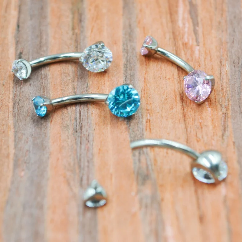10PCS G23 Titanium Piercing Jewelry Astm F136 Navel Belly Button Body Piercing 14Gx10x4/6mm Curve Barbell Belly Rings Smart Size