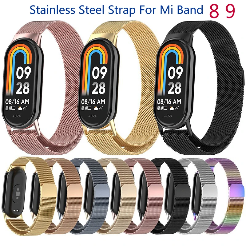 

Suitable For Xiaomi Mi Band 8 9 Smartwatch Replacement Wristband Metal Magnetic Bracelet for Mi Band 8 9 NFC Accessories