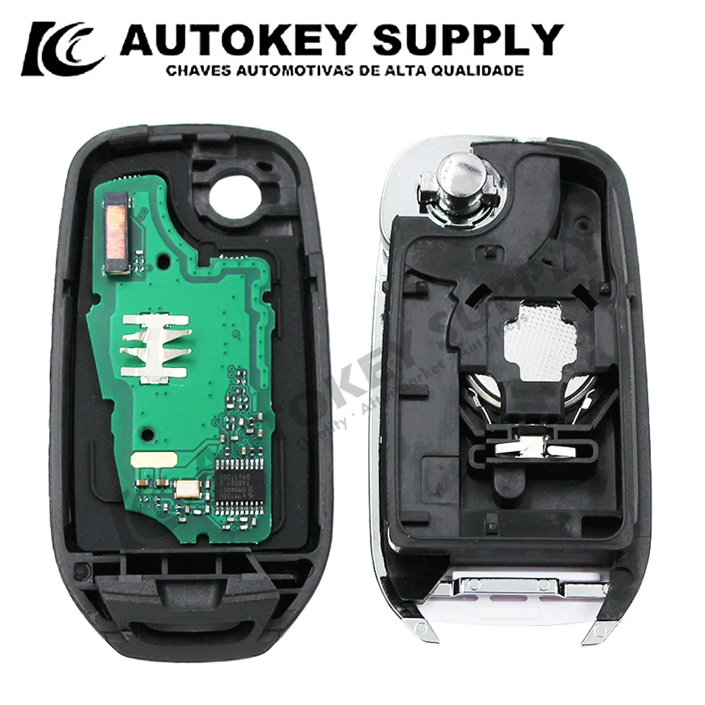 Autokeysupply AKRNC421 3 Buttons Flip Remote Key 433MHz FCC ID# CWTWB1G767 Chip ID# PCF7961M(4A Chip) (HITAG AES)  For Renault