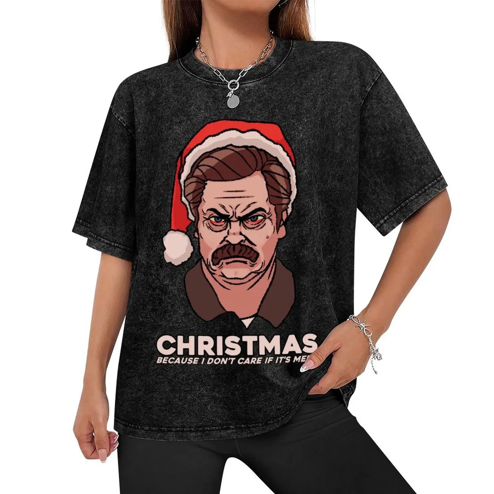 Ron Swanson Christmas T-Shirt baggy shirts shirts graphic anime clothes cheap stuff Men's t shirts