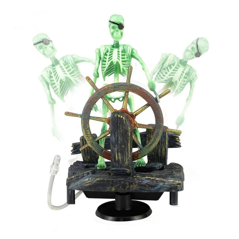 Aquarium Skull Decorations Pirate Captain Skeleton Landscape Accessories New Dropship