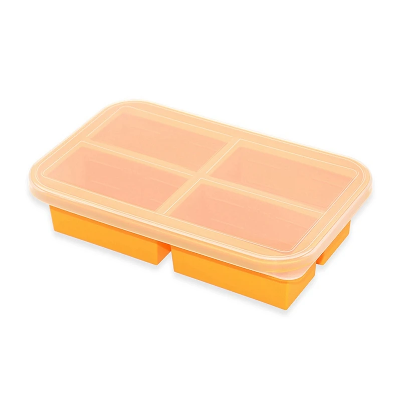 Cup Silicone Freezing Tray With Lid,2 Pc , Food Freezer Molds Freeze And Store Soup