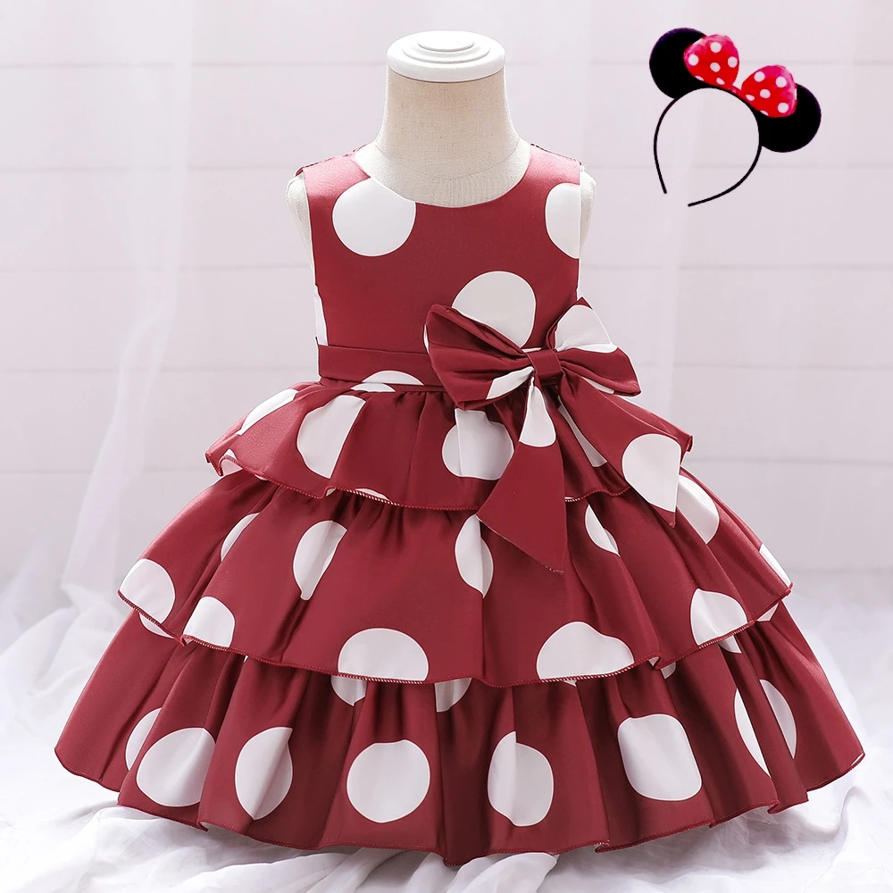 Baby Girl Princess  Polka Dots Dress Tutu Ball Gown Kids Wedding Birthday  Party Kids Girls Halloween Costume Christmas Dresses