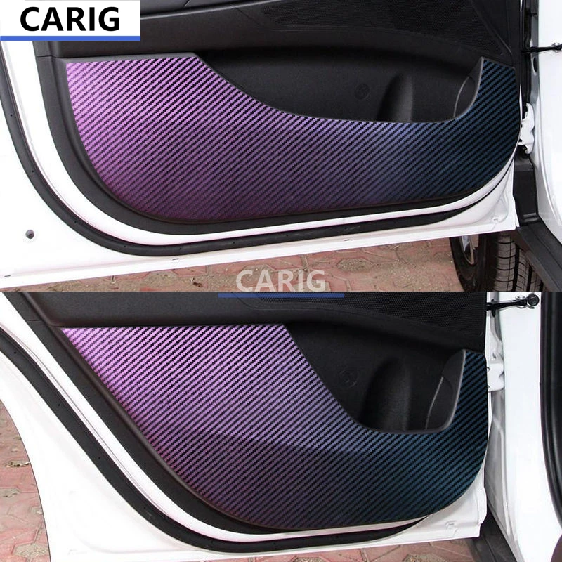 For HYUNDAI CRETA 20-22 Door Anti-kick Sticker Modified Carbon Fiber Pattern Interior Car Film Accessories Modification