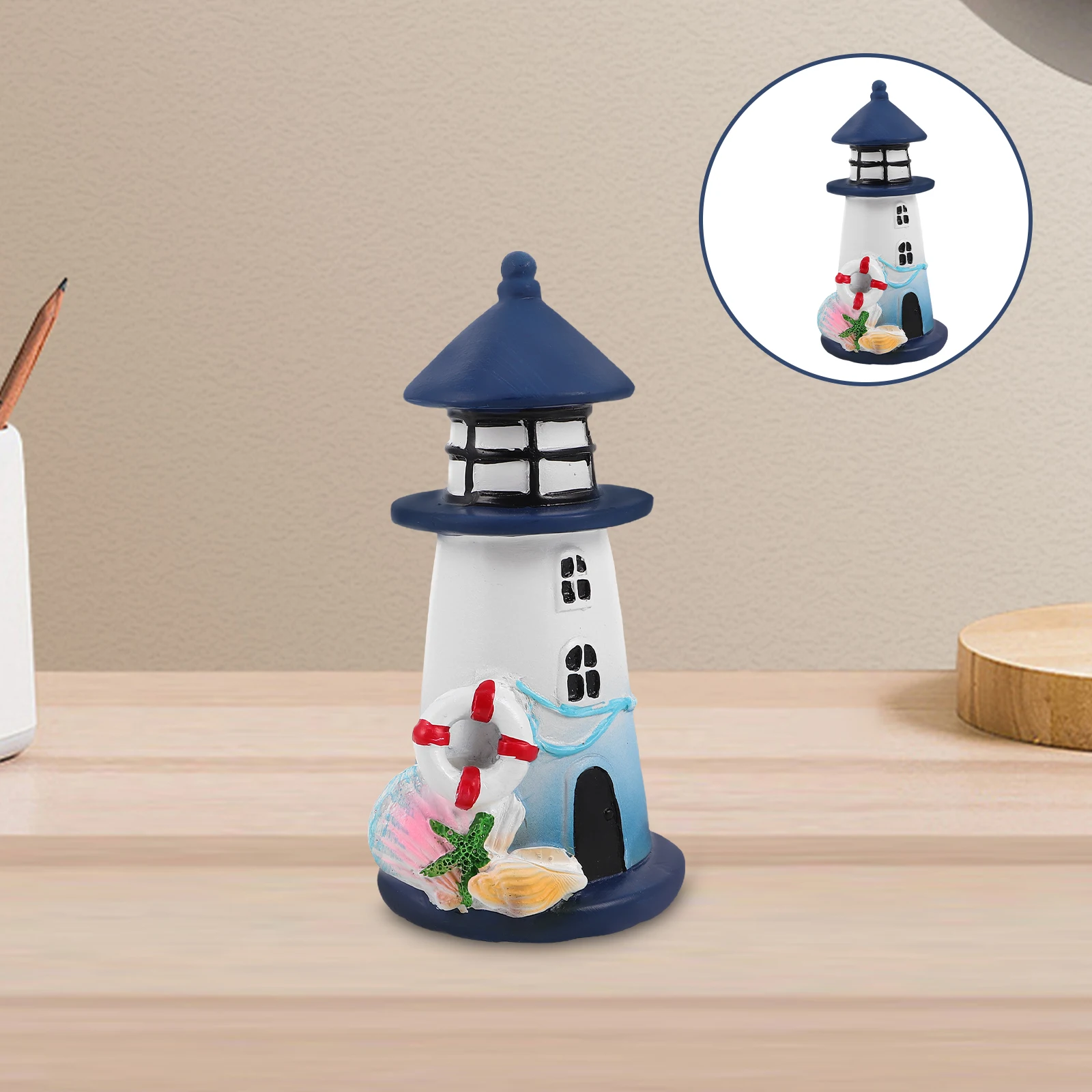 

Resin Lighthouse Lampshade Replacement Elegant Outdoor Garden Statues Solar Light Lawn Coastal Nautical Decor Seaside