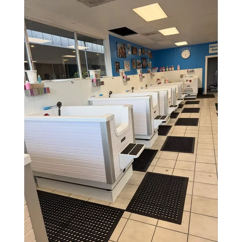 Walk-in Fiberglass Pet Bath Tub for Dog Grooming Bathroom Use