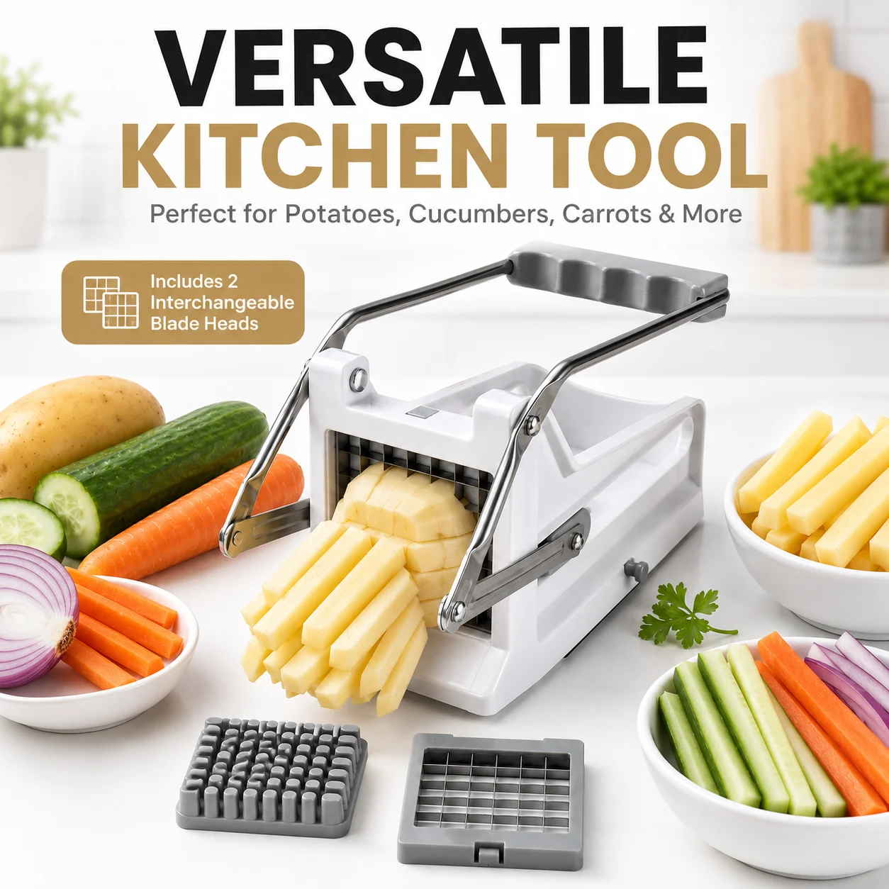 French Fry Cutter Stainless St - Kitchen Gadgets Useful review and price