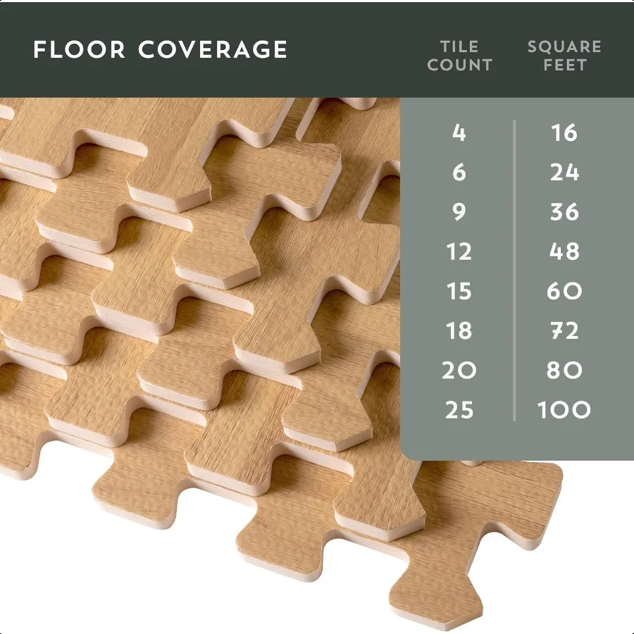 Plancher forestier 3 8 pouces d'épaisseur carreaux de mousse imprimés Premium Grain de bois tapis de sol en mousse imbriqués sol antifatigue élégant Flo