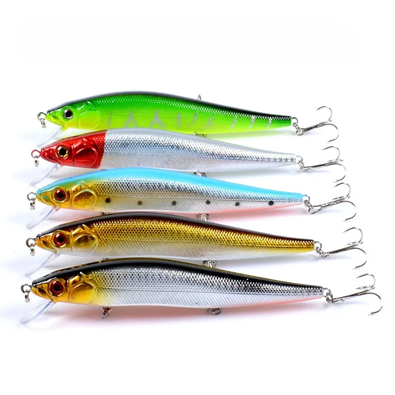 

1PCS/lot 14 cm 23.7 g Fishing Lure Minnow Hard Bait with 3 Fishing Hooks Fishing Tackle Lure 3D Eyes Free Shipping