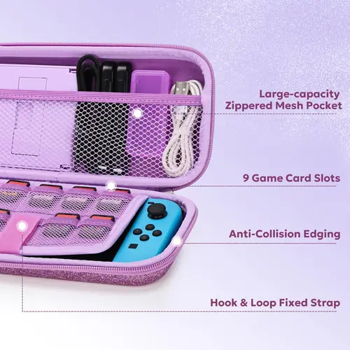 Imagen 2 del producto Para NS Switch modelo accesorios de juego con Estuche de transporte funda impermeable carcasa dura funda protectora para interruptor tapas para pulgar