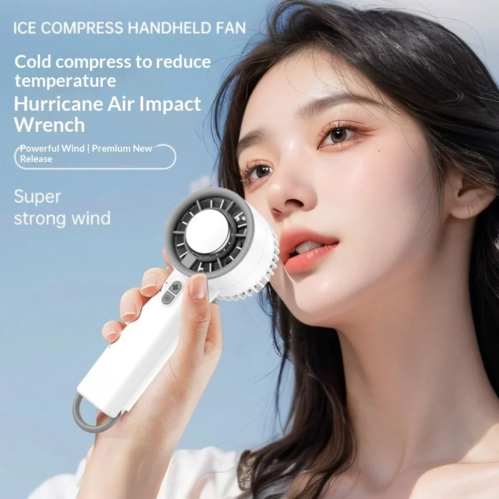 Multi Function Handheld Cooling Fan Semiconductor Ice Cold Foldable Base USB Rechargeable Desktop Outdoor Travel Student Mini Co