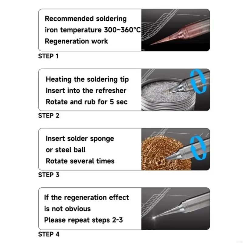 Soldering Tip Pastes Welding Residues Remove Black Layer Quick Clean Soldering