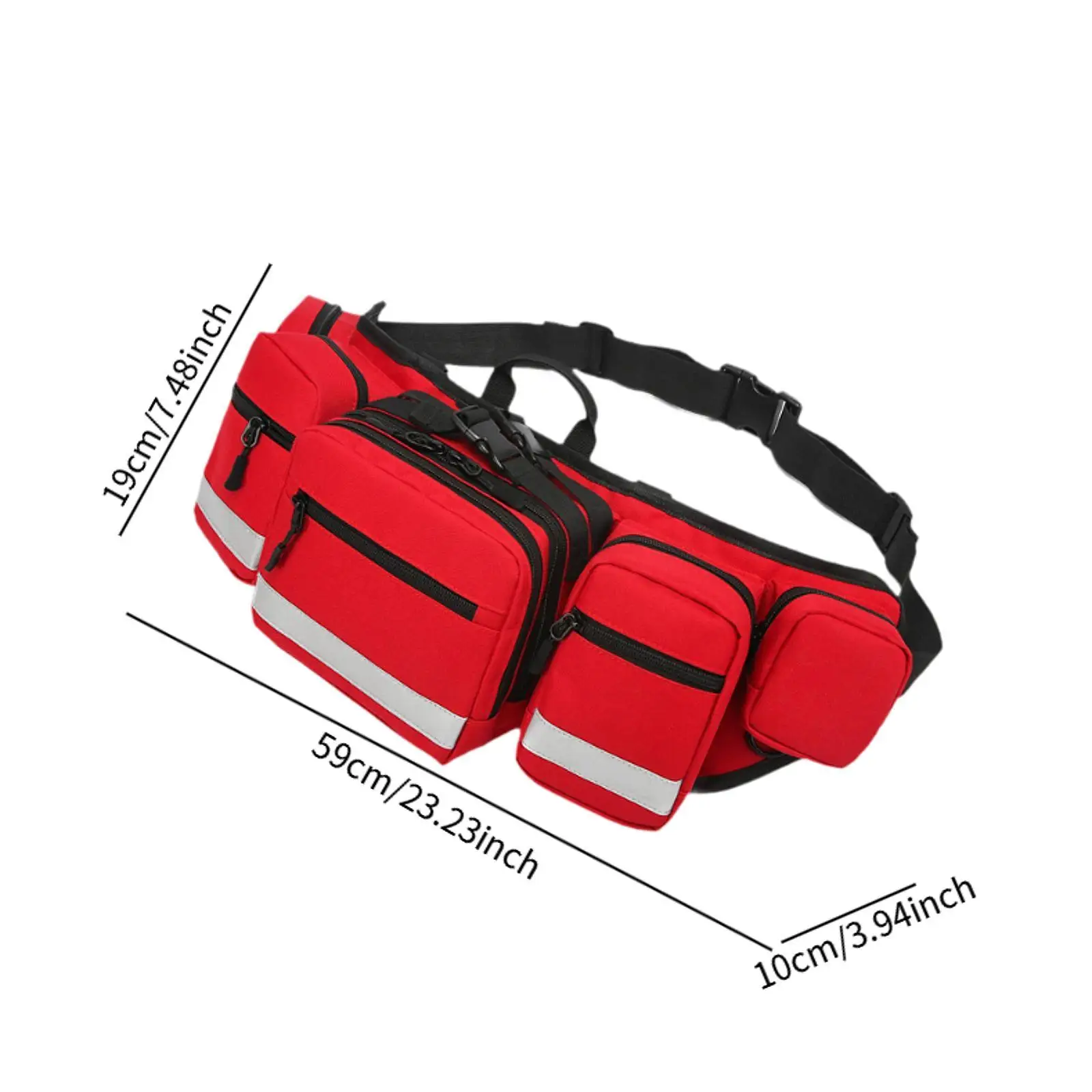 First Aid Waist Bag Multipurpose Comfortable Waterproof Lifeguard Fanny Pack Trauma Bag with Reflective Strip for Camping Office