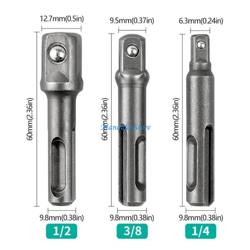 U2JC 3Pcs Drill Bit Adaptors Hammer Drill Converter Impact Drill Hammer Adapters
