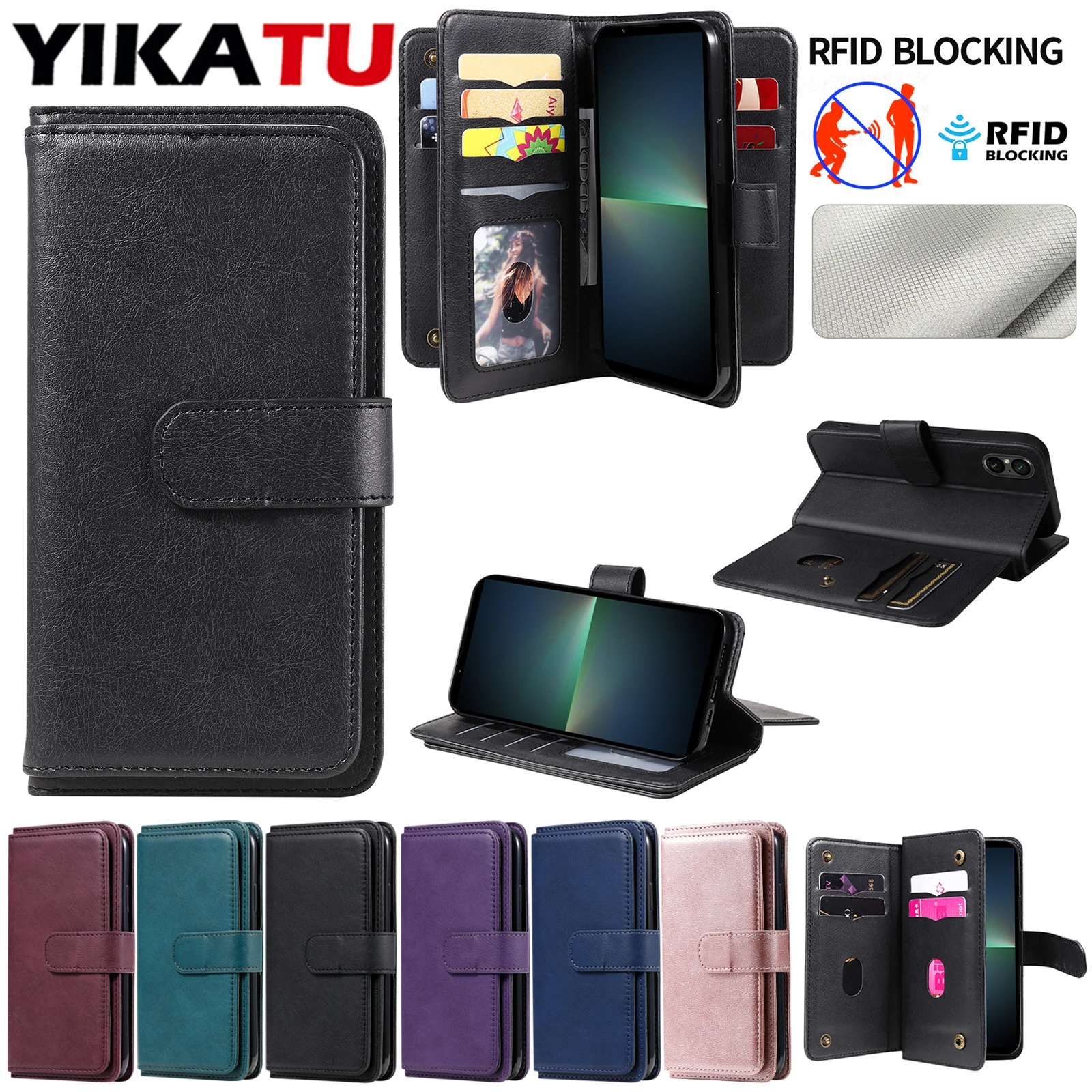 

Skin Friendly Leather Wallet Case For Sony Xperia 1 IV / 1 V / 5 V / 5 IV / 10 IV / 10 V / Magnetic Multi Card Flip Phone Coque