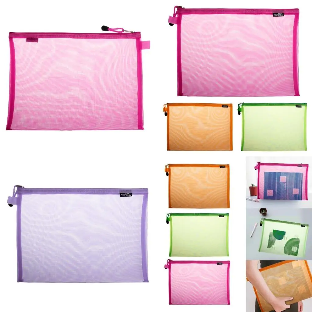 

Portable File Holder Bag Mesh File Storage Pocket for Children Students Adult