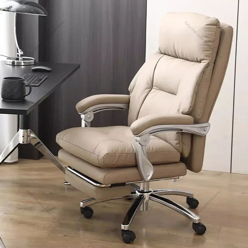 

Ergonomic Chair Backrest Leather Portable Comfy Advanced Plastic Rotating Office Leg Rest Work Gamer Saddle Dresser Design Desk