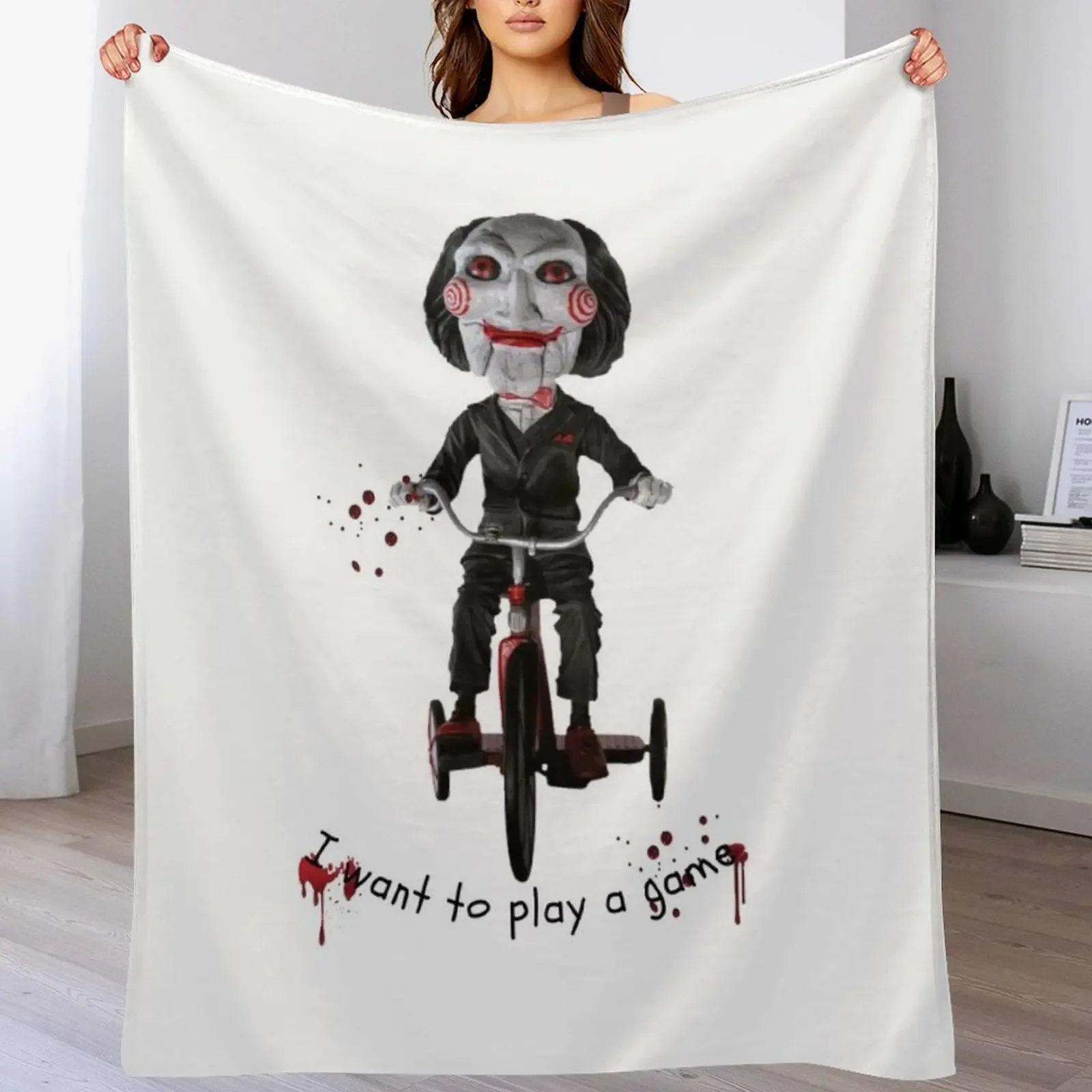 

SAW - Jigsaw - I want to play a game Throw Blanket Compact Warm Blanket for Car Road Trip
