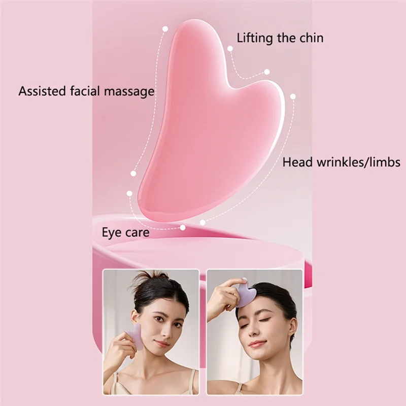 【Fitting!】Resin Double Head Facial Massage Roller Eye Care Face Lifting Skin Tightening Guasha Board Beauty Spa Beauty Tool