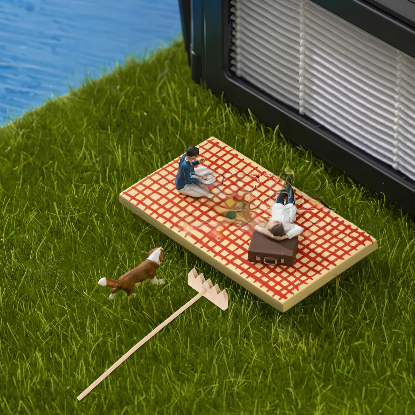 

4Pcs Bamboo Mini Gardening Rake Durable Portable Bonsai Tool for Sand Rake Potted Plants Small Garden Decoration
