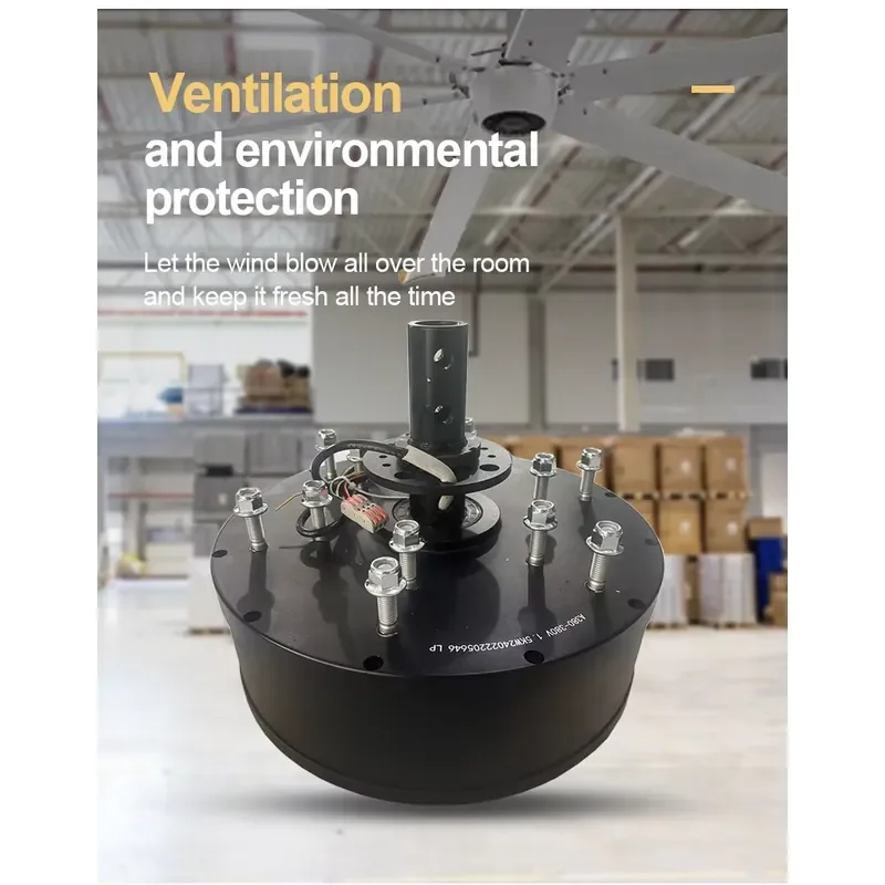 Sistema de Accionamiento de Ventilador de Súper Torque, Motor PMSM de Alta Potencia de 380 V y 1800 W con Certificado UL para Ventiladores HVLS