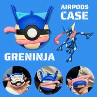 Pokemon Case for Apple AirPods 1 2 3 4 Airpod Pro 3D Greninja Key Chain Wireless Earphone Bluetooth Headset Case Silicone Cover
