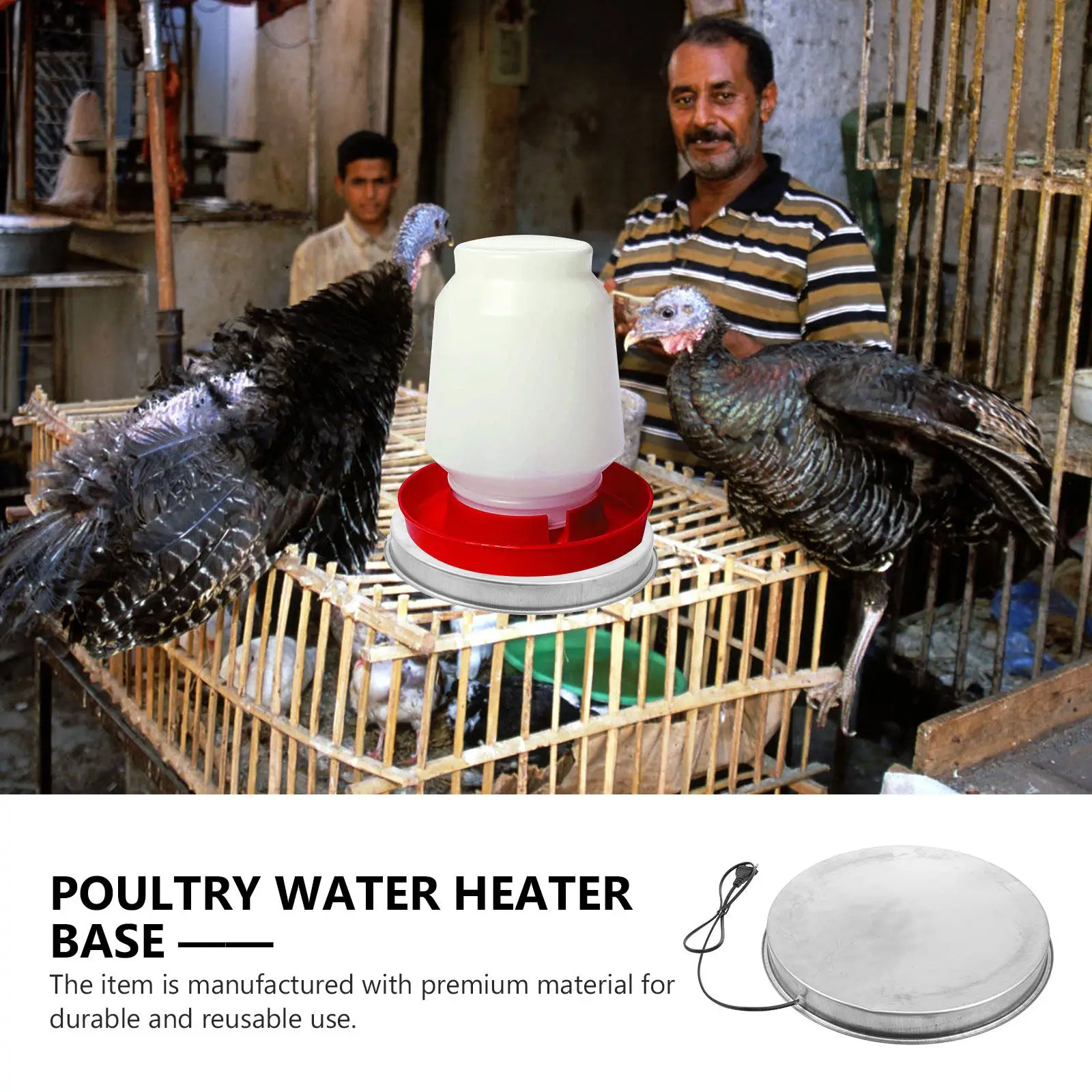

1 шт. Термостатическая нагревательная база для поилки для птицы с автоматическим отключением 77 ° Подогреваемый зимний поилка-нагреватель для кур