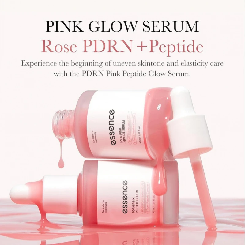 Pink Brightening Peptide Serum Niacinamide Enriched Essence For Skin Glow Hydrating And Radiance Enhancement