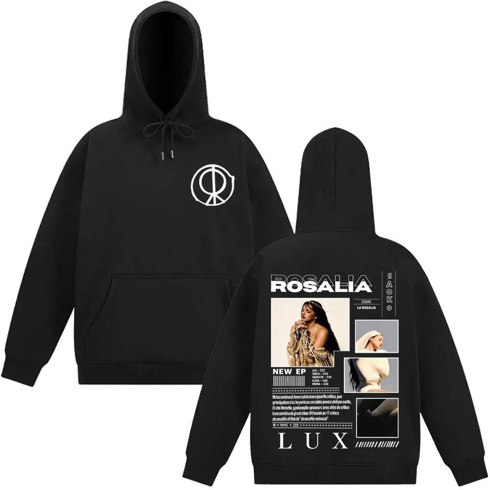

Худи Rosalia LUX Tour Album 2026 с графическим принтом, унисекс, повседневный оверсайз пуловер, модный свитшот с длинными рукавами в стиле хип-хоп, подарок для фанатов