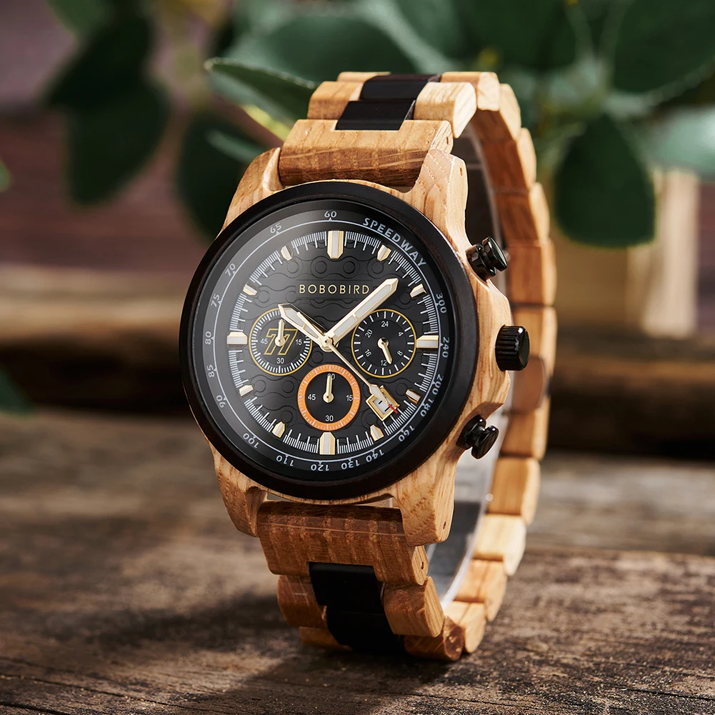 BOBO BIRD 2025 신형 남성용 시계 - 나무 케이스, 일본 쿼츠 무브먼트, 내구성 및 패셔너블, 캐주얼/직장용 이상적