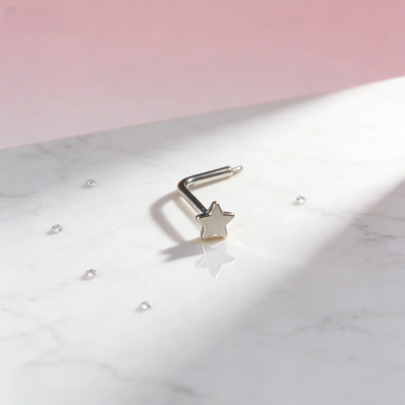 1Pc Trendy Sweet Cool Style Stainless Steel 0.8mm Star Nose Stud for Cool Girls Unique Body Piercing High Quality Gift